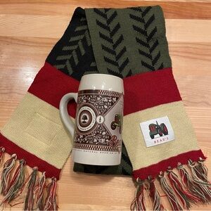 Beau’s All Natural Brewing Scarf and Mug Set - Red, Green, Cream